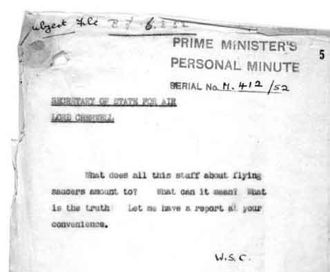 Winston churchill 1952 ufo memo