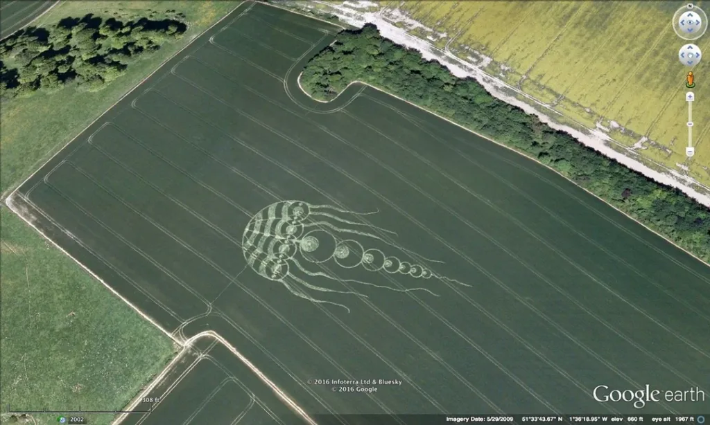 Google Earth Jelly Fish Crop Circle