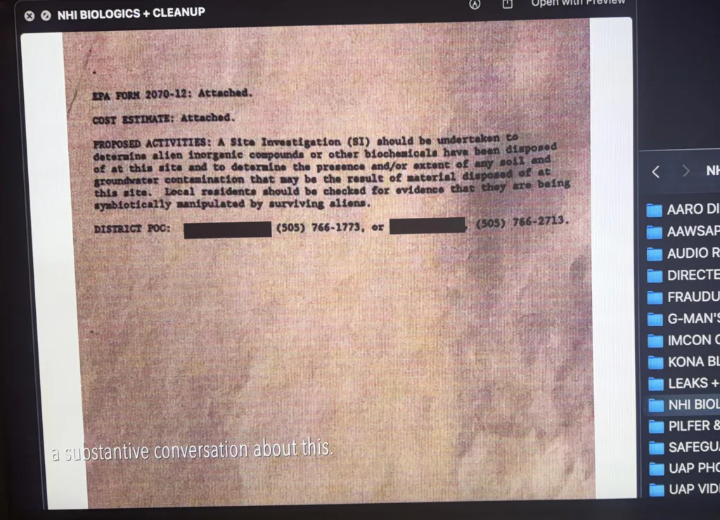 The EPA Surviving Aliens Document